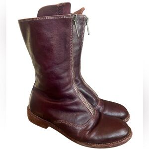 Guidi Front Zip 310 Soft Horse Leather Boots Cherry Cola Red Size 36/US Size 6